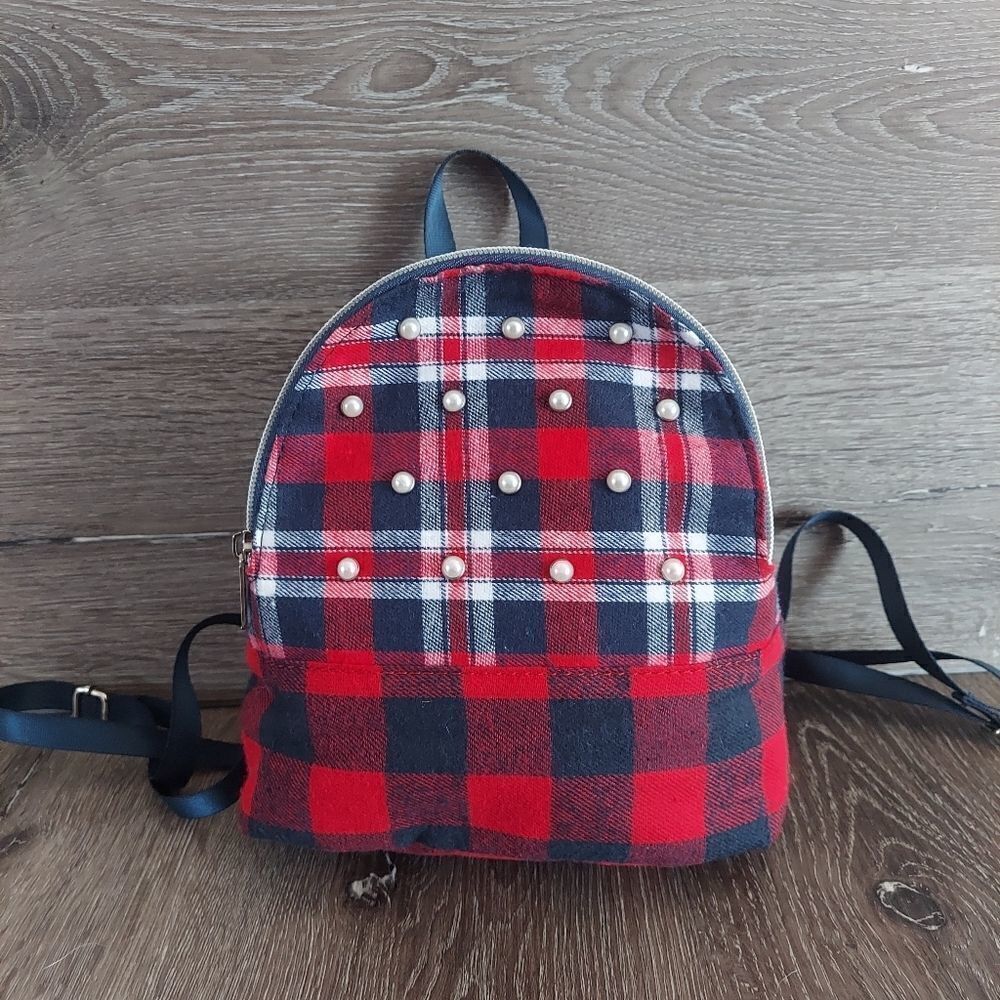 Target Kids Buffalo Check Mini Plaid Backpack Pearl Accent